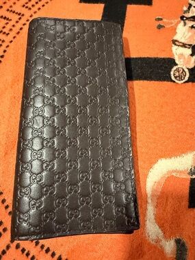 Gucci Brown Embossed GG Leather Long Wallet